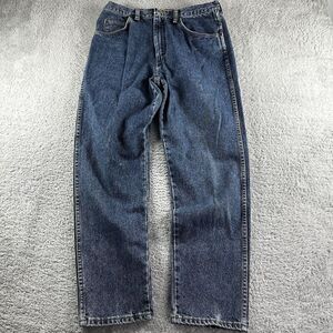 Vintage Wrangler Jeans Mens 34x30‎ Fits 31x29 Original Straight Dark Wash USA